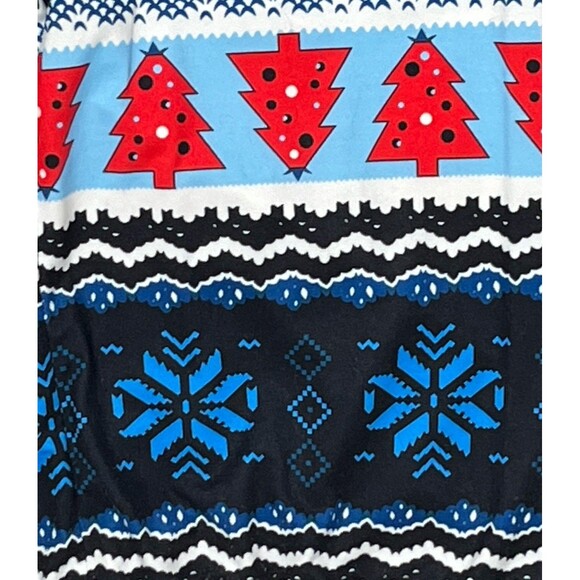 Derek Heart Christmas Holiday Leggings Small Juniors Blue Stretch High Rise Pant - Picture 3 of 3